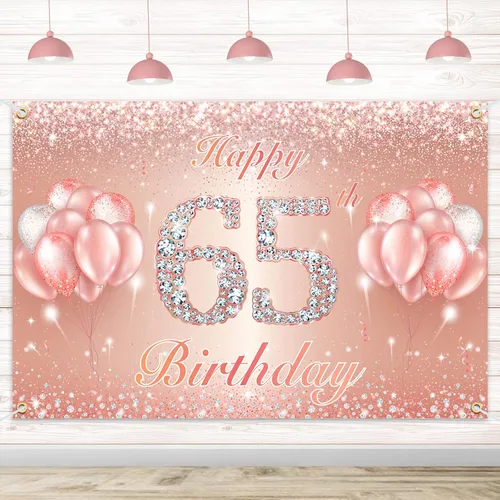 Miniatura 44 de Fondo de pancarta de feliz cumpleaños 10 – Suministros de decoración de fiesta de cumpleaños 10 para niñas o niños – Oro rosa 4 x 6 pies