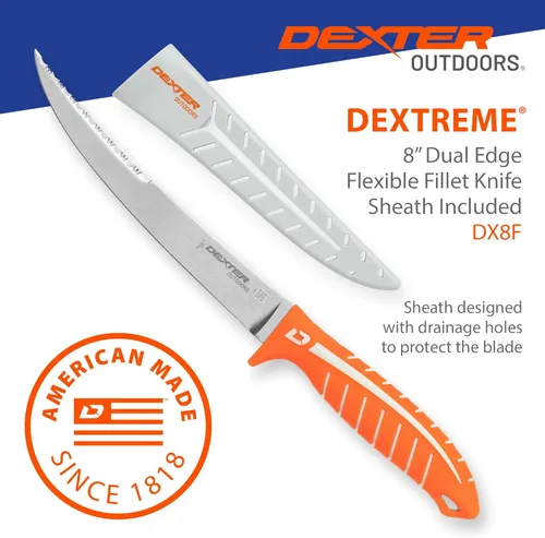 Miniatura 2 de Dexter Outdoors Dextreme Cuchillo flexible de filete de 8 pulgadas de doble filo Incluye funda