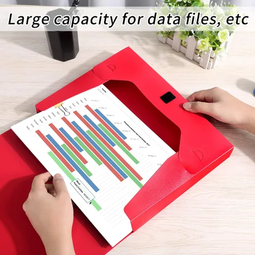 Miniatura 2 de HUA JIE Cajas de almacenamiento A4 de plástico con tapa, organizador de carpetas de archivos, caja de archivos para oficina, papel tamaño carta
