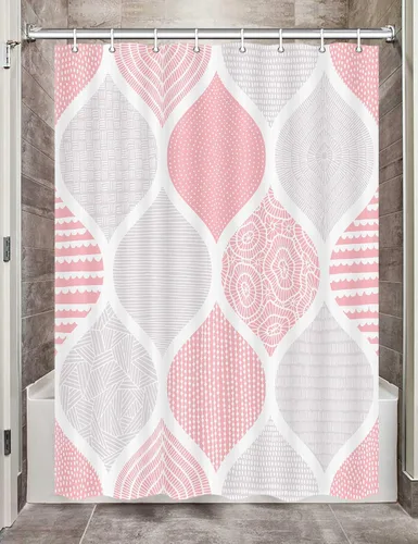 Miniatura 33 de JAWO Cortina de ducha gris retro bohemia de tela geométrica para decoración de baño, estilo bohemio, moderno, abstracto, cachemira, accesorios