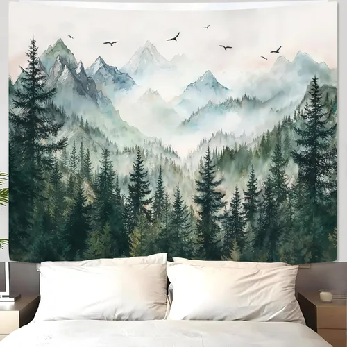 Miniatura 26 de Zussun Tapiz blanco y negro con noche estrellada, tapices de montaña para dormitorio, estética de luna y estrellas, tapiz para colgar en la pared