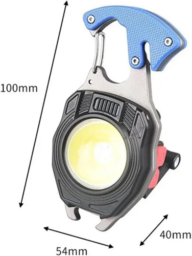 Miniatura 2 de Linterna llavero multifunción 2023, linterna pequeña LED, linternas pequeñas de mazorca, luz de trabajo con llavero pequeño, destornillador para Azul