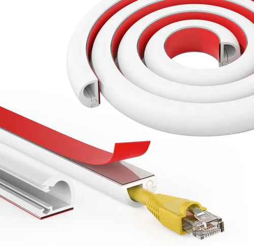 Miniatura 10 de UOMTFAI Cubierta de cable de pared de 39 pulgadas, cubierta de cable autoadhesivo para cables, cubierta de cable flexible para gestión de cables