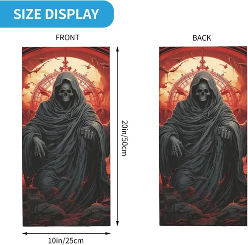 Miniatura 4 de CASGTNZ grim reaper Death skeleton angel red Neck Gaiter Face Cover Balaclava Gaiter Mask for Men Women Bandana for Motorcycle Cycling Riding Skiing