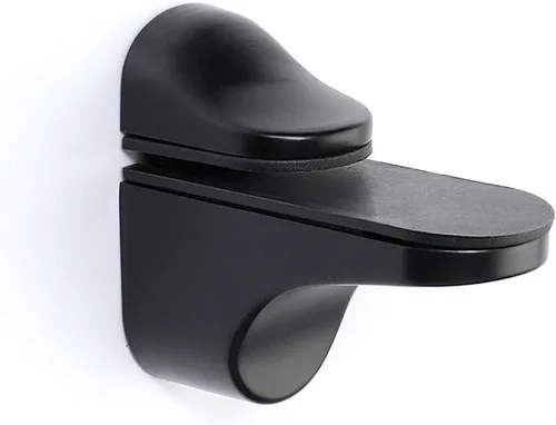 Miniatura 3 de Soporte de pared ajustable para estante de madera/vidrio, negro, paquete de 2