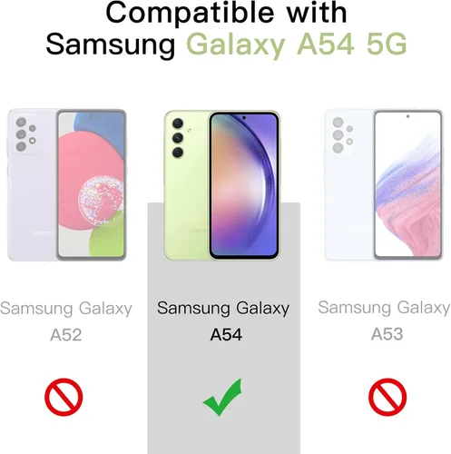 Miniatura 2 de JETech Funda para Samsung Galaxy A54 5G de 6.4 pulgadas, no amarillenta a prueba de golpes, funda protectora para teléfono, parte trasera
