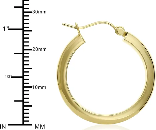 Miniatura 3 de MCS Jewelry - Pendientes de aro de oro amarillo de 14 quilates (diámetro 2,5 a 1.4in)