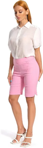 Miniatura 5 de Pantalones cortos de vestir con dobladillo de tulipán súper elásticos para mujer, con bolsillos, tallas regulares, pequeñas y grandes