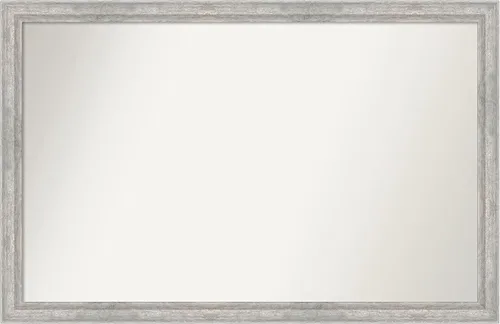 Miniatura 553 de Amanti Art Espejo de baño plateado para sobre fregadero, 23 x 23 pulgadas, espejo cuadrado plateado en ángulo, marco de madera moderno medio, se