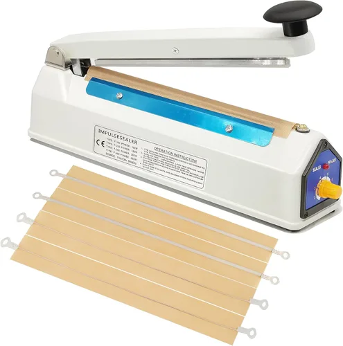 Sellador térmico de 8 pulgadas para bolsas de plástico, sellador de bolsas de plástico Mylar, carcasa de hierro, máquina manual de sellado térmico