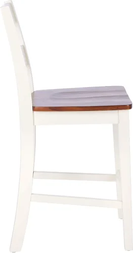 SAFAVIEH Home Collection Yuri Taburete blanco y natural de 24 pulgadas (juego de 2)