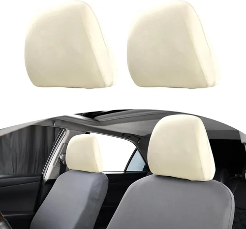 Paquete de 2 fundas para reposacabezas de asiento de automóvil, repuesto para reposacabezas de asiento, protector de reposacabezas flexible