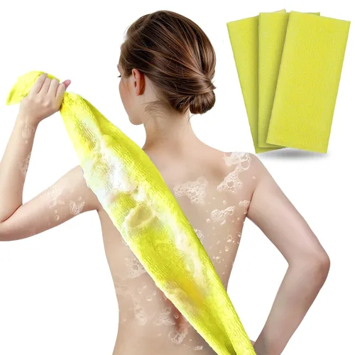 Miniatura 23 de ARCH&M Toalla corporal exfoliante (paquete de 3) para una piel brillante y suave como la seda, toalla de belleza japonesa para exfoliación profunda