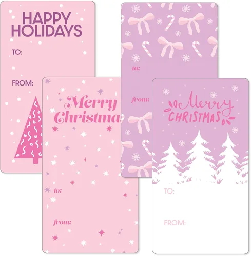 Miniatura 10 de Etiquetas de regalo de Navidad de flamenco rosa, etiquetas de regalo de Navidad tropicales para despegar y pegar, 42