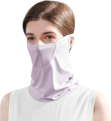 Miniatura 8 de Protección solar UV, polaina para el cuello, máscara facial refrescante para protección solar, pasamontañas transpirable, bandana para mujer