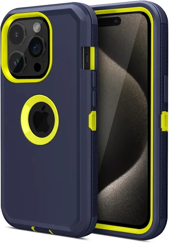 Miniatura 16 de Jiunai Funda para iPhone 15 Pro Max de Servicio Pesado con Protección contra Caídas Sin Pantalla de Doble Capa Resistente a Golpes Deportiva