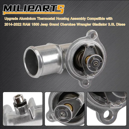 Miniatura 3 de Conjunto de Carcasa de Termostato de Aluminio de Mejora Compatible con 2014-2022 RAM 1500 Jeep Grand Cherokee Wrangler Gladiator 3.0L Diese
