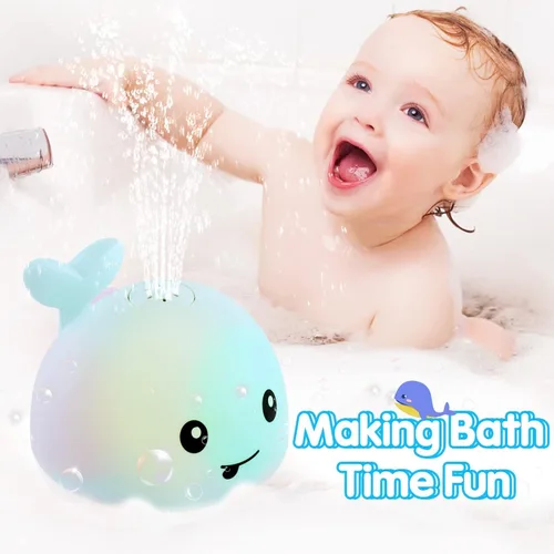 Miniatura 5 de Gigilli - Juguetes de baño de ballena iluminada para niños, juguetes de piscina, juguete de espray de agua para niños pequeños de 1 a 5 años, 6 a 18