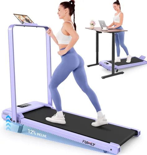 Miniatura 22 de FUNMILY Cinta de Correr Plegable con Almohadilla de Caminata Mejorada con Inclinación del 12%/15% y Barra de Manejo, Cintas de Correr Compactas