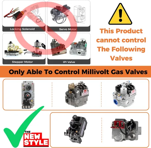 Miniatura 4 de Kit de control remoto para chimenea de gas, control remoto de encendido/apagado, para sistema de válvula de milivoltio, reemplazo para skytech