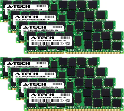 Miniatura 2 de A-Tech Kit de 128 GB (8 x 16 GB) RAM para Supermicro SUPER X9DAi, X9DRFF-7TG+, X9DRG-HF, X9DRG-HF+, X9DRH-iF-NV, X9DRi-F, X9DRT-HF DDR3 1600MHz