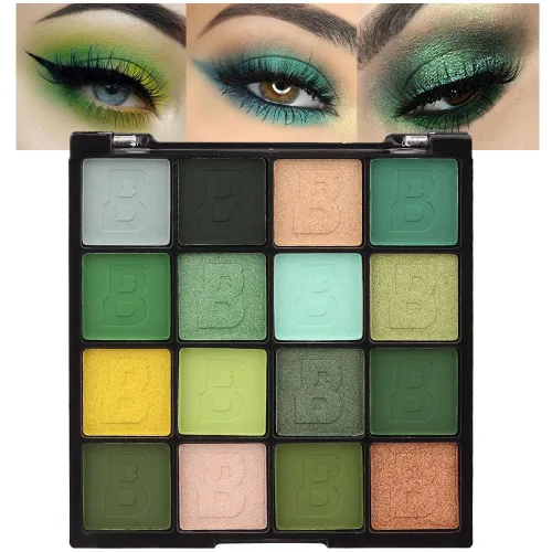 Miniatura 10 de evpct Paleta de sombra de ojos con 9 colores, gris plateado con purpurina, sombra de ojos brillante y ahumada en negro, gris plateado y blanco D-9