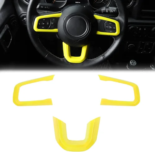 Miniatura 7 de CheroCar JL JT - Fundas de volante de fibra de carbono para Jeep Wrangler JL 2018-2025+, para Jeep Gladiator JT 2020-2025+, accesorios interiores