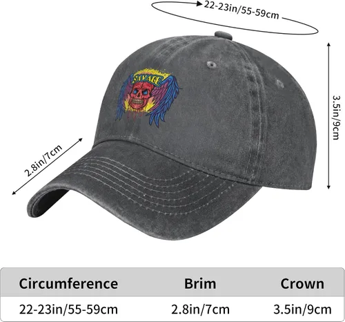 Miniatura 8 de Cowboy Hat Trendy Hats for Man and Women Djustable Four Season Outdoor Baseball Cap of Hell Skull with Angel Deep Heather
