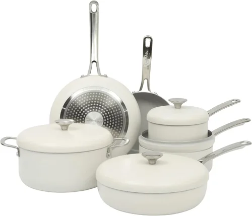 Miniatura 9 de Sur La Table Kitchen Essentials Potluck Porch Sartén para Freír Profunda de 12 Pulgadas Sartén de Aluminio Libre de PFA Utensilios de Cocina de Negro