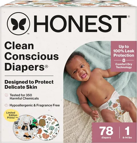 Miniatura 19 de The Honest Company Clean Conscious - Pañales para pieles delicadas, hasta un 100% a prueba de fugas, hipoalergénicos, sin fragancia, género neutro