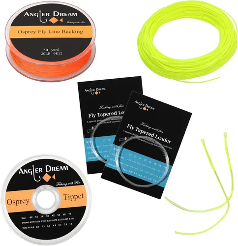 Miniatura 10 de AnglerDream WF - Kit de línea de pesca con mosca 1 2 3 4 5 6 7 8 9WT línea de pesca con mosca líder de línea de pesca con respaldo trenzado