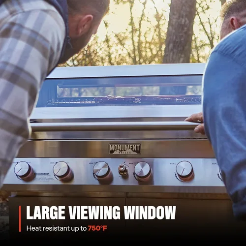 Miniatura 6 de Monument Grills Denali Series - Parrilla inteligente convertible de gas natural 6+1, 6 quemadores y 1 quemador lateral de acero inoxidable Denali