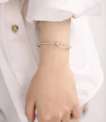 Miniatura 44 de OZEL - Pulseras para mujer, chapados en oro real de 18 quilates, pulseras de oro de cristal colorido para regalos
