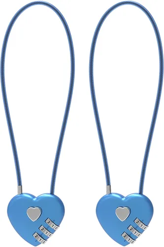 Miniatura 17 de Cerradura de combinación de 3 dígitos, cerradura de cable combinada con código, candado pequeño de combinación, para equipaje, maleta, casillero