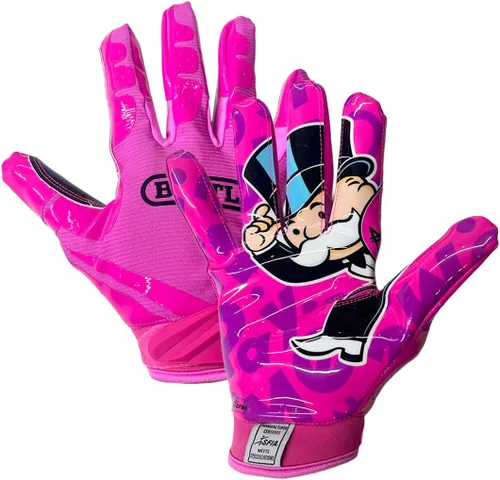 Miniatura 24 de Battle Sports - Guantes de fútbol americano para receptor abierto con dorso de mano, ultraadherentes y con agarre, antideslizantes, para adultos