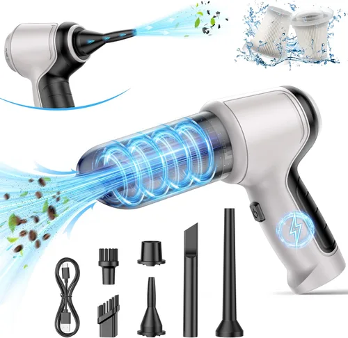 Miniatura 10 de Aspiradora de mano inalámbrica para automóvil, 15000Pa, húmedo/seco, 120 W, alta potencia, con kit completo de accesorios para automóviles, pelo
