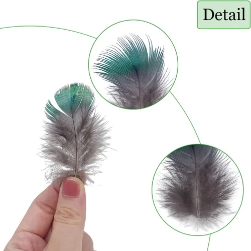 Miniatura 3 de 100 plumas de pavo real azul de 1.5 a 3 pulgadas pequeñas plumas naturales para atrapasueños artesanales