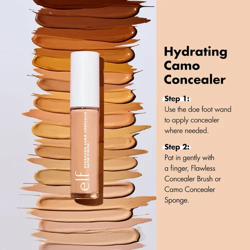 Miniatura 3 de e.l.f. - Corrector de camuflaje hidratante, cubre imperfecciones y ojeras, cobertura completa y ofrece un acabado satinado, vegano y libre de Latte