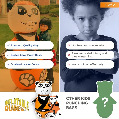 Miniatura 5 de INFLATABLE DUDES Animal -Kids Punching Bag Already Filled with Sand Bop Bag Premium Inflatable Toy Punching Bag for Kids Enhanced