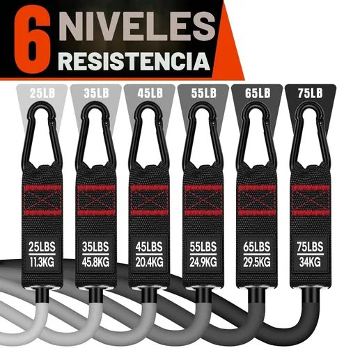 Miniatura 2 de Bandas de resistencia pesada para entrenamiento, bandas de ejercicio de 300 libras con asas, bandas de entrenamiento para hombres, juego de bandas