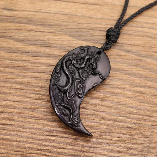 Miniatura 4 de COAI Collar de dragón y fénix, collares con colgante de Yin Yang para parejas