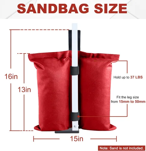 Miniatura 3 de ABCCANOPY - Bolsa de peso de grado industrial para toldo desplegable, 4