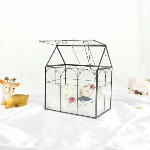 Miniatura 9 de Vidrio de terrario para invernadero de plantas grandes y altas con tapa, 8.7 x 5.9 x 10.6 pulgadas, kit de terrario de cactus suculentos