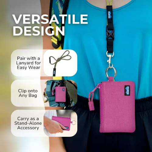 Miniatura 47 de KAVU Stirling Cartera delgada de lona de algodón con cremallera de doble cara
