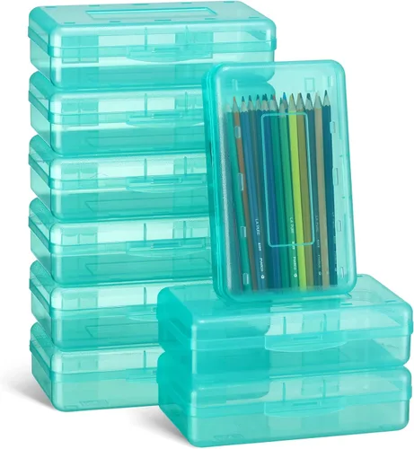 Miniatura 11 de Leelosp Paquete de 12 Cajas de Lápices Transparentes para Escuela a Granel Estuche de Lápices de Plástico con Tapa Caja de Almacenamiento