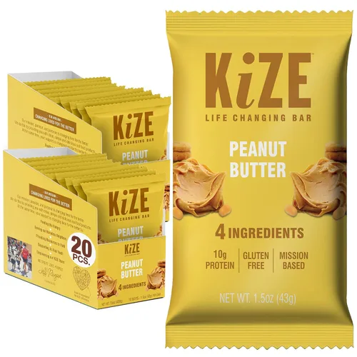 Miniatura 35 de KiZE Energy Bars - Barras energéticas de reemplazo de comidas con alto contenido de proteínas, a base de mantequilla de almendras, sin gluten, sin