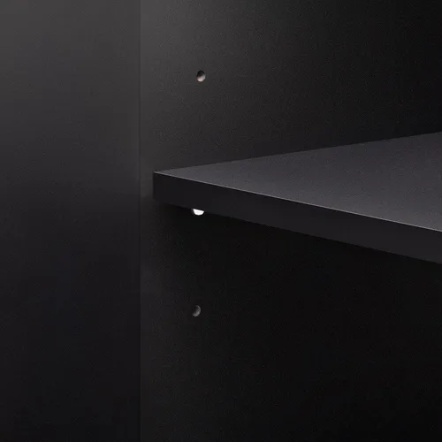 Miniatura 7 de Armario de almacenamiento de diseño curvo, armario de almacenamiento con 3 puertas y estantes ajustables, puertas de gabinete de lino, mango redondo