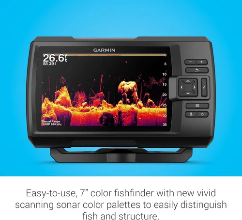 Miniatura 3 de Garmin Striker Vivid 7cv, EE.UU. con transductor GT20-TM - Buscador de peces de color fácil de usar de 7 pulgadas y transductor de sonar, paletas