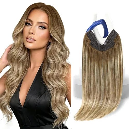 Miniatura 26 de Sunny - Extensiones de cabello humano real, con cable/hilo y clips ajustables, aplicación invisible, 2.82 onzas, 12 pulgadas, color rubio cenizo