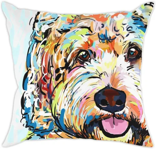 Miniatura 21 de Fundas de almohada con diseño de perro. fundas de cojín de algodón y lino para decorar hogares sofá de 18 x 18 pulgadas Pit Bull-m
